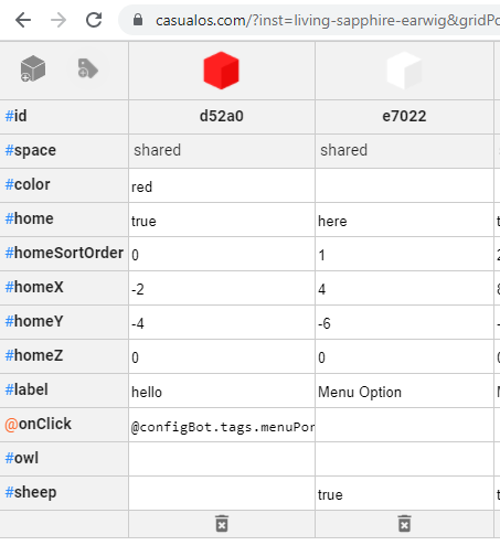 Image showing sheet portal with one bot with home = true and other bot with home = here